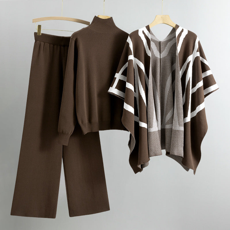 Amelia - Khaki-Ensemble aus Strick Allure für Frauen