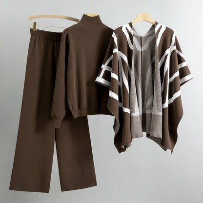 Amelia - Khaki-Ensemble aus Strick Allure für Frauen