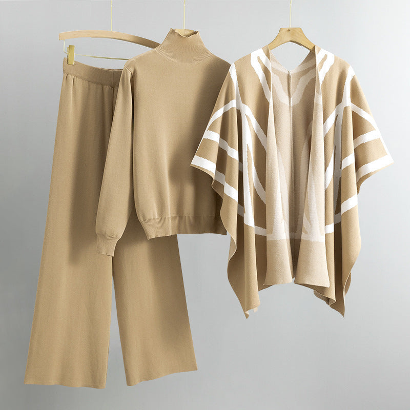 Amelia - Khaki-Ensemble aus Strick Allure für Frauen