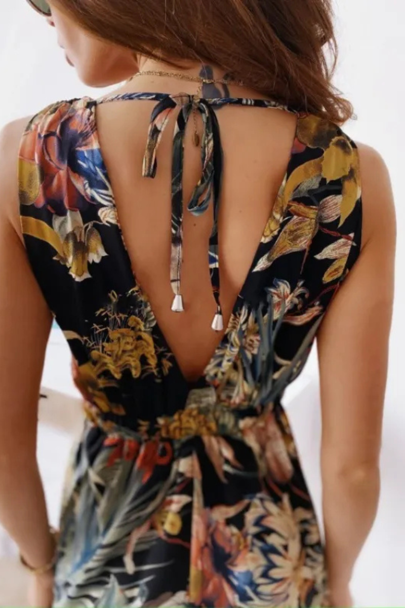 Elowen | Bedrucktes Krawattenkleid Frauen
