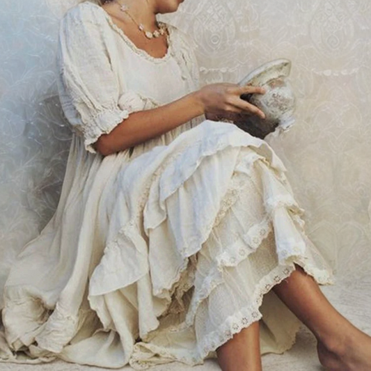 Eury - Maxikleid im Vintage-Stil mit Rüschen