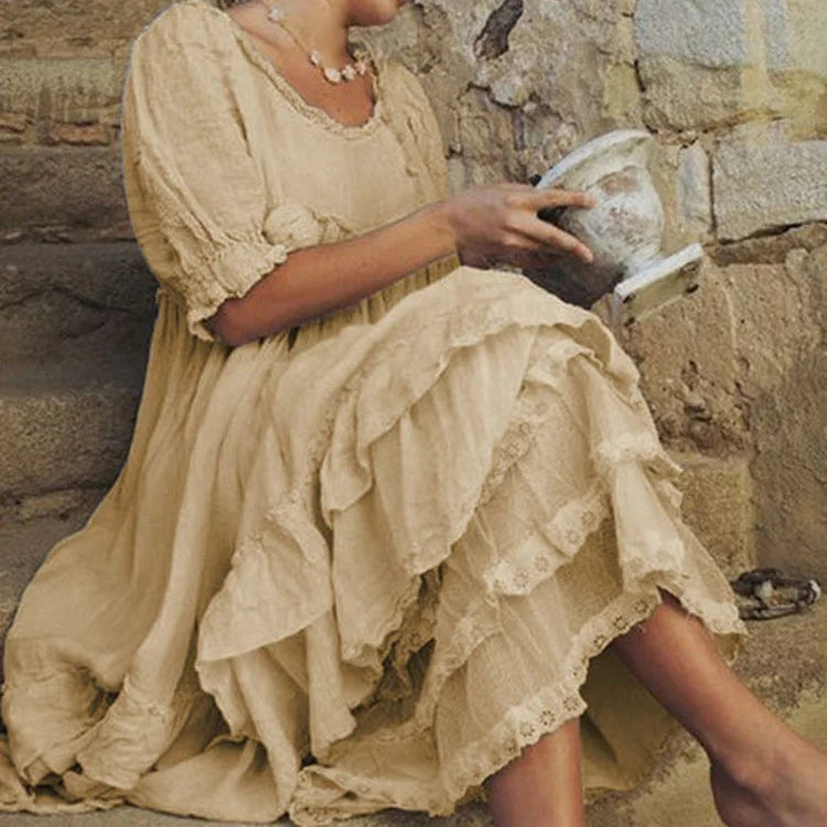 Eury - Maxikleid im Vintage-Stil mit Rüschen