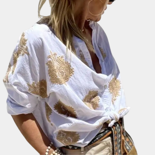 Shannah Bluse | Lose Bluse mit Druck