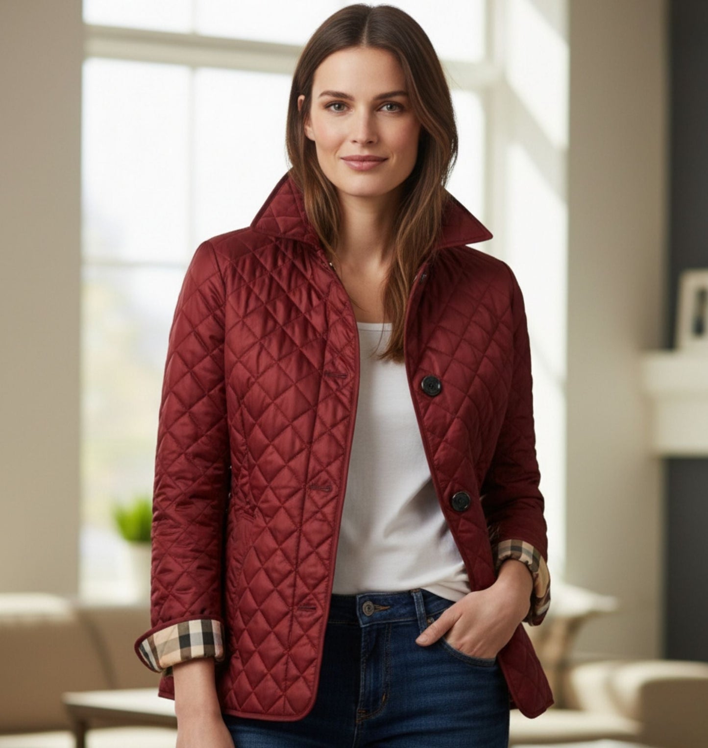 Evelyn | Elegante, schicke und bequeme Damenjacke aus Seide und Baumwolle