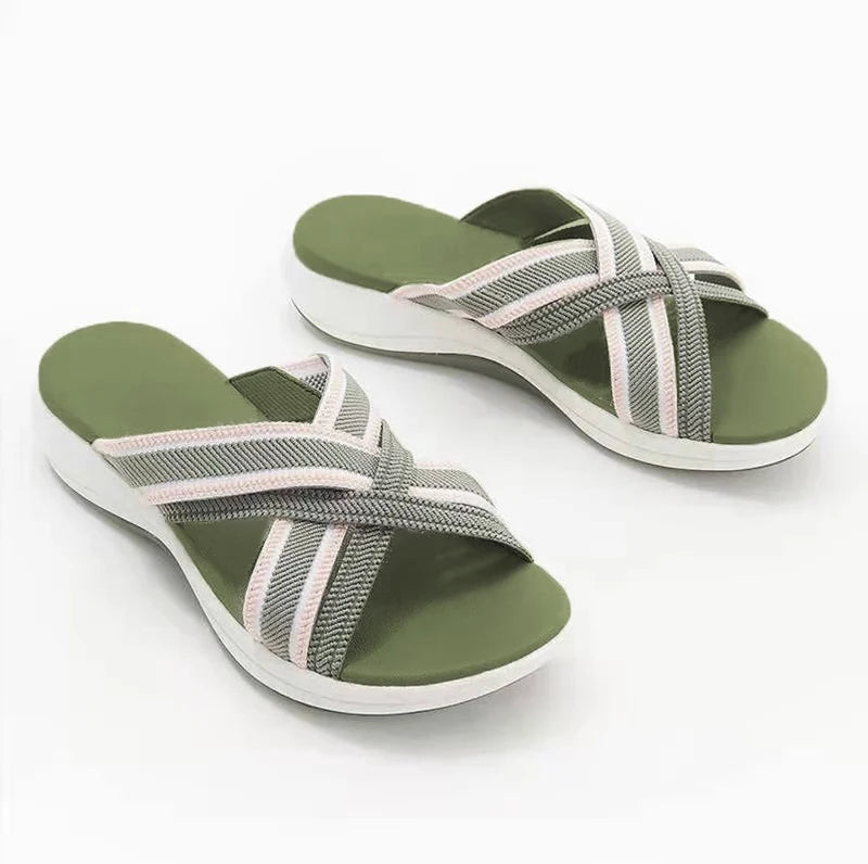 Valentina® | Damen Plateausandalen mit Gummizug