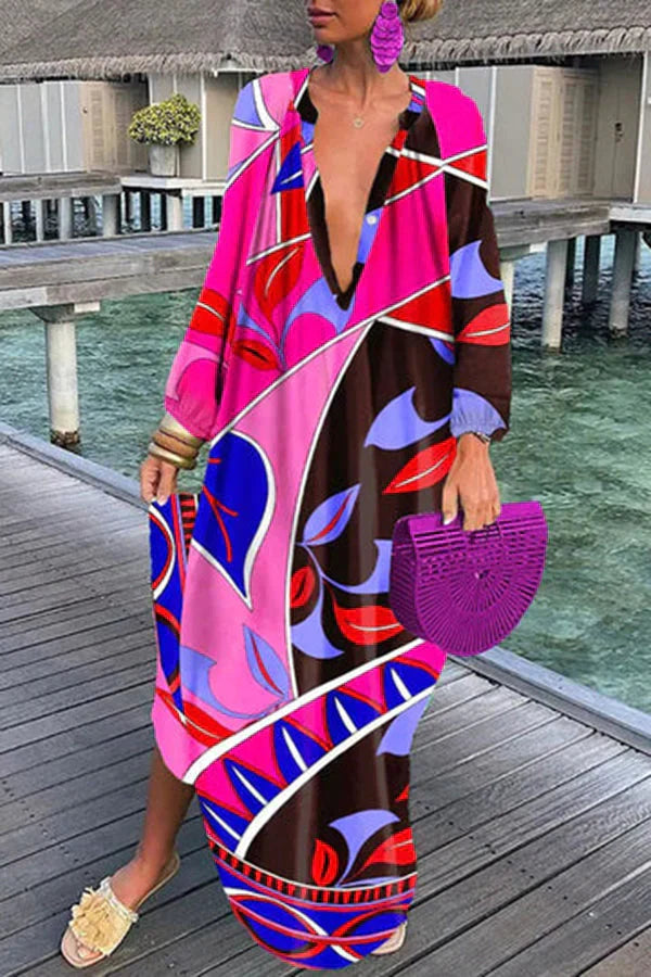 Helena - Elegantes lockeres Kleid mit langen Ärmeln