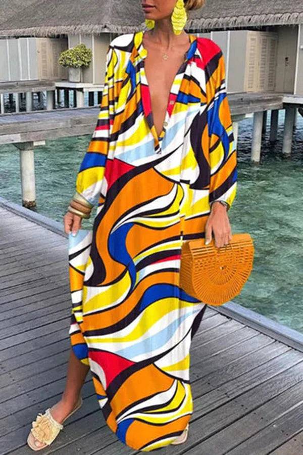 Helena - Elegantes lockeres Kleid mit langen Ärmeln