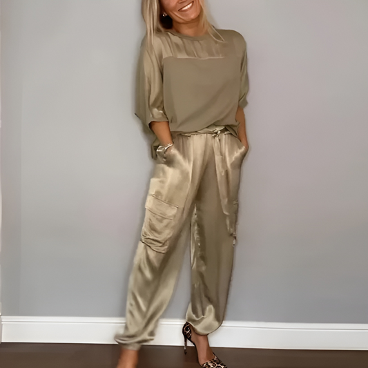 Freya - Elegantes Damen-Set Hose und Shirt