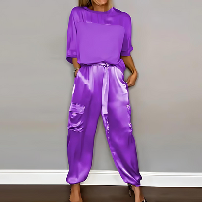 Freya - Elegantes Damen-Set Hose und Shirt