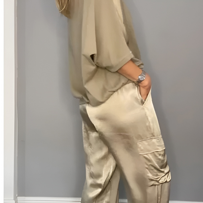 Freya - Elegantes Damen-Set Hose und Shirt