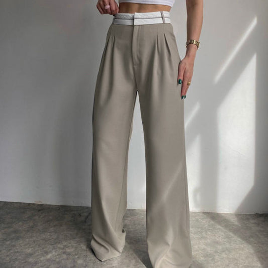 Gerade geschnittene Hose-mit-hoher-Taille Fashion