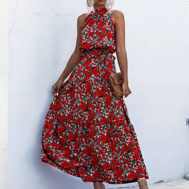 Fenella - Trägerloses Maxikleid mit Blumendruck