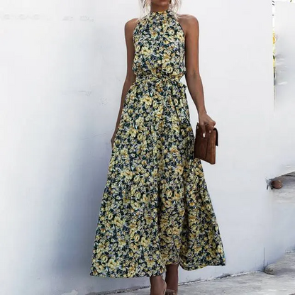 Fenella - Trägerloses Maxikleid mit Blumendruck