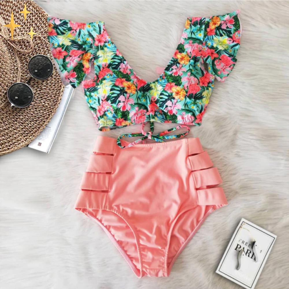 Laura® | Bikini-Unterteil und -Oberteil mit hoher Taille