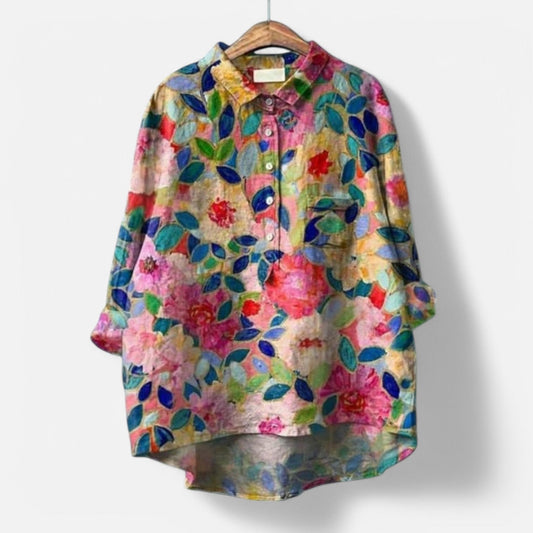 Javo™ | Elegante Blumenbluse mit einem Hauch von Anmut