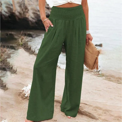 Sommerhose für Damen - Lässiger Chic - Baumwoll- und Leinenmischung - Ideal für Sommeranlässe
