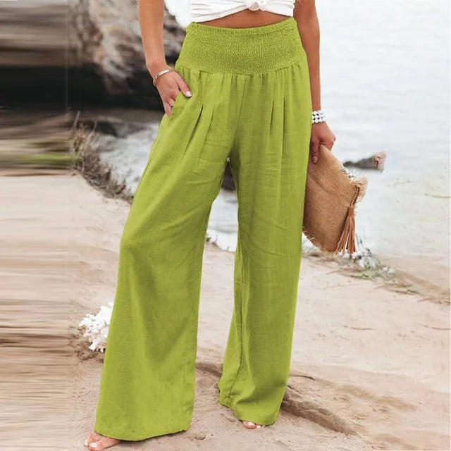 Sommerhose für Damen - Lässiger Chic - Baumwoll- und Leinenmischung - Ideal für Sommeranlässe