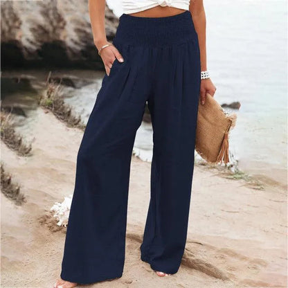 Sommerhose für Damen - Lässiger Chic - Baumwoll- und Leinenmischung - Ideal für Sommeranlässe