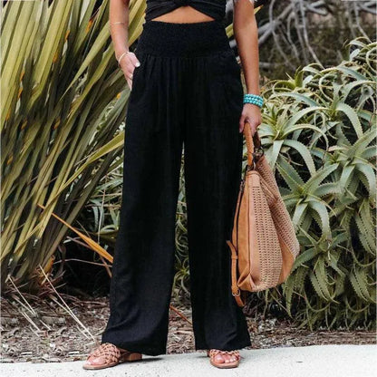 Sommerhose für Damen - Lässiger Chic - Baumwoll- und Leinenmischung - Ideal für Sommeranlässe