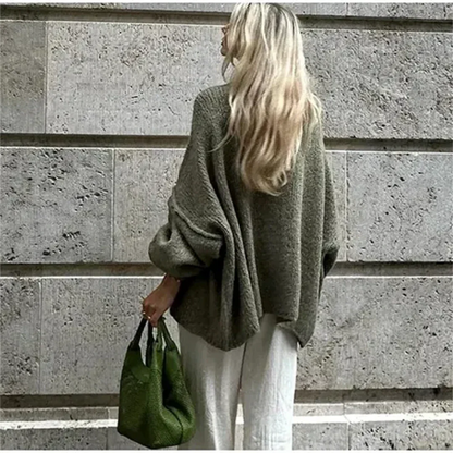 Warme Damen-Strickjacke mit Knopfleiste