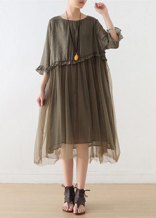 Wilma - Patchwork-Spitzenkleid mit spitzem Ausschnitt