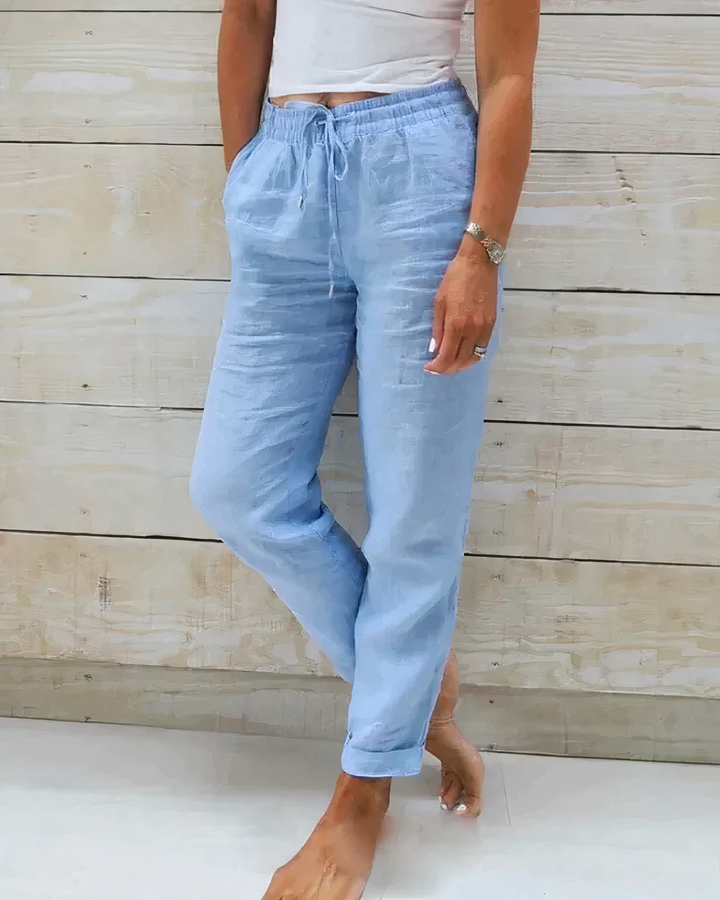 Clara - Bequeme Leinenhose mit hoher Taille für Frauen