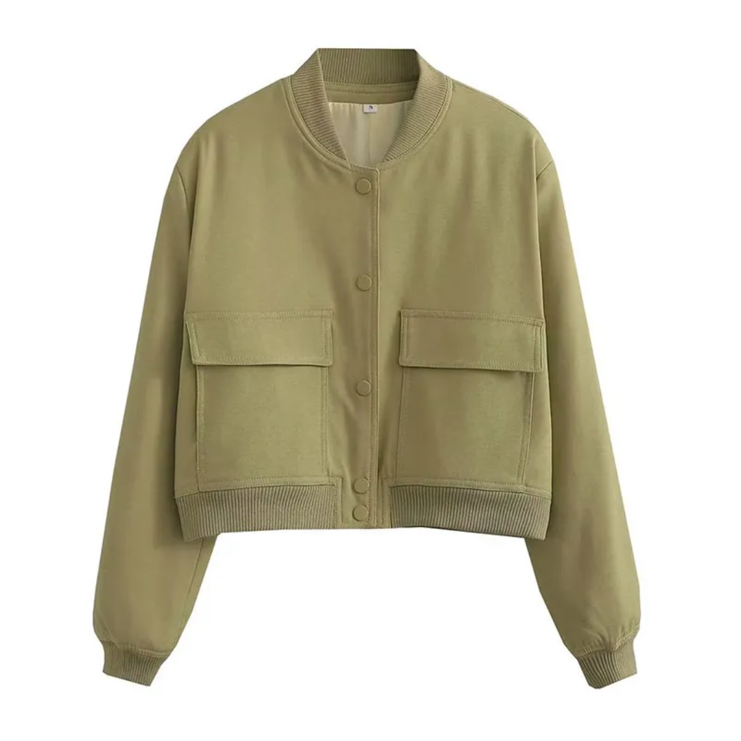 Crystal Cropped Varsity Jacket | Stylisch & lässig