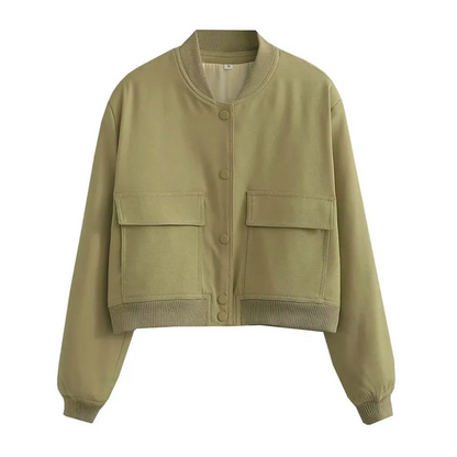 Crystal Cropped Varsity Jacket | Stylisch & lässig