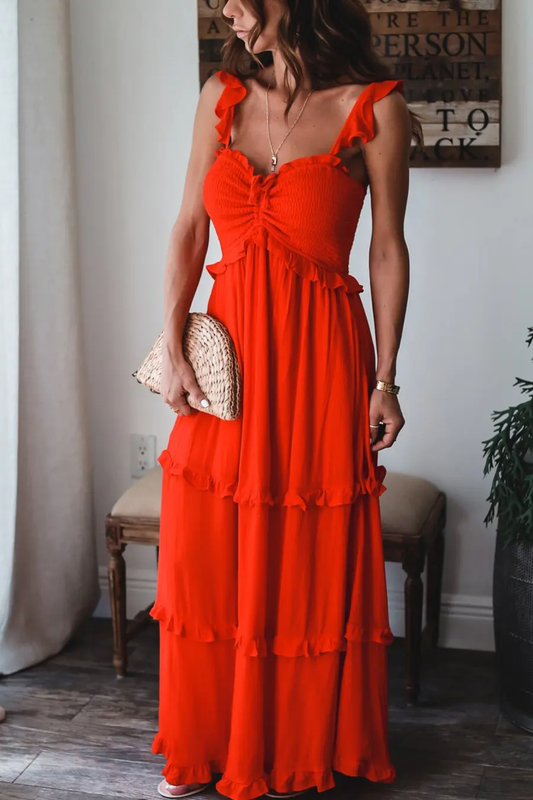 Gabrielle - Damen Tunika mit V-Ausschnitt Maxi Sommerkleid