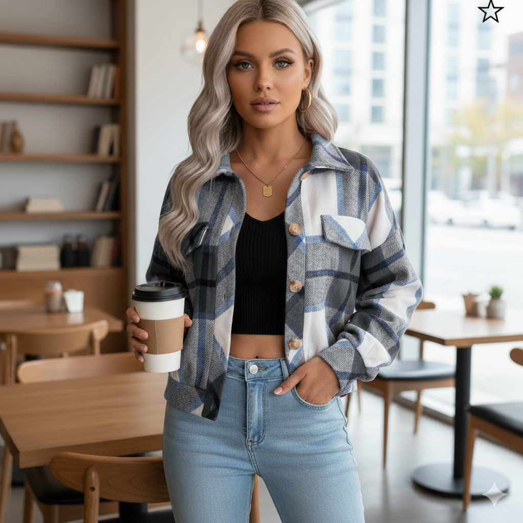 Cheryl | Schicke und bequeme karierte Sommerjacke für Damen
