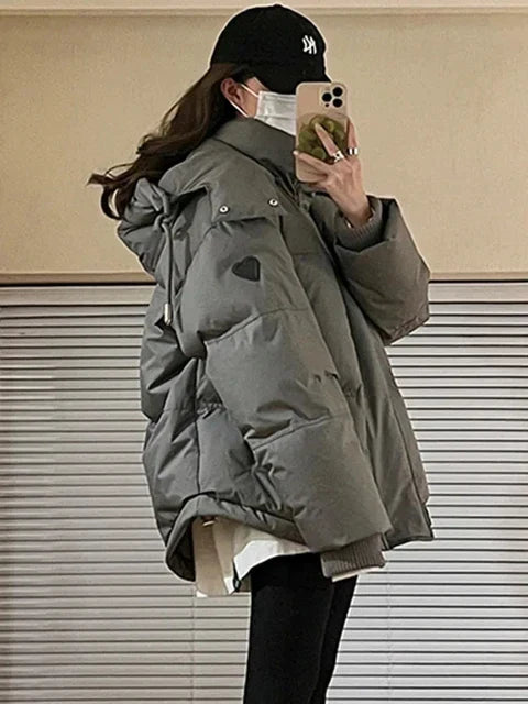 Warm wattierte Winter-Parka-Jacke mit Kapuze