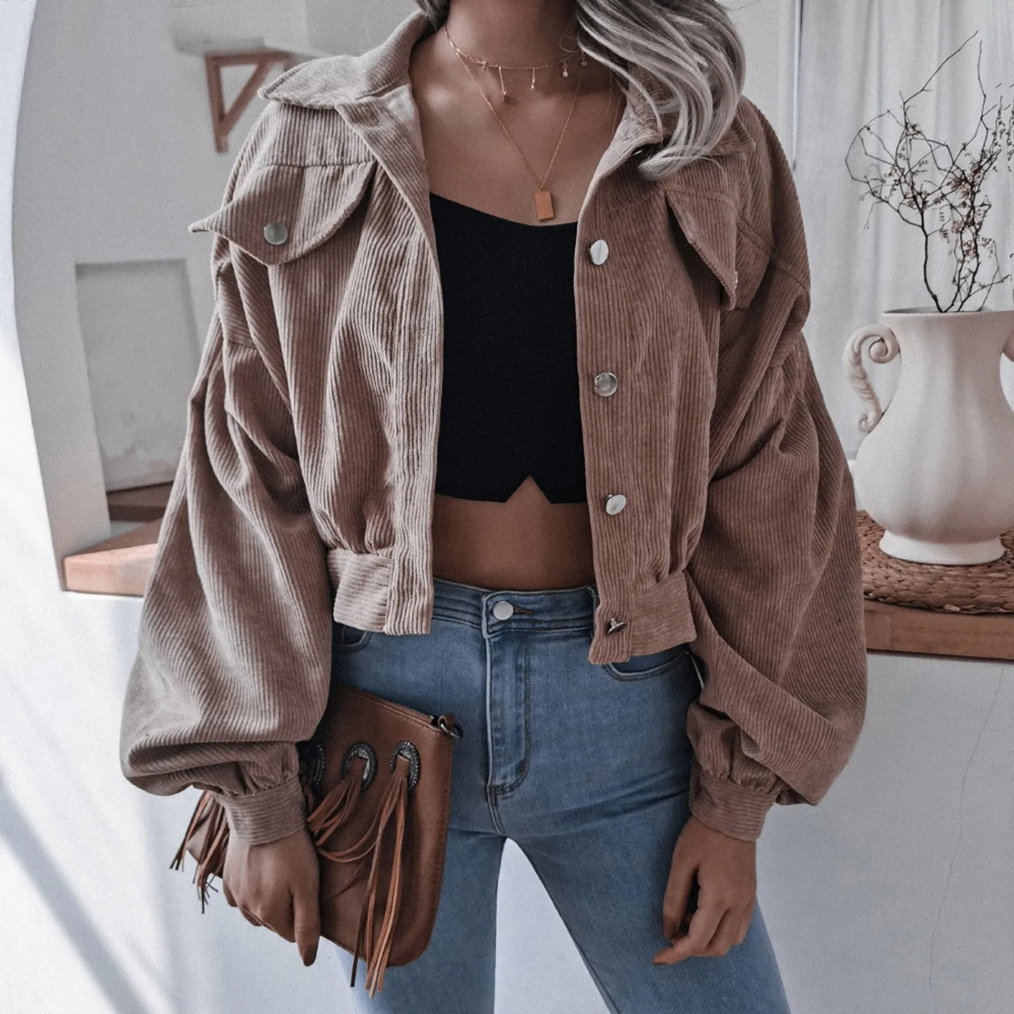 Kelly - lässige Jacke aus Kordsamt in Kurzform