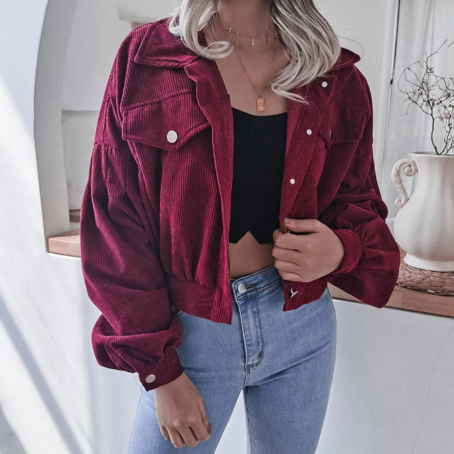 Kelly - lässige Jacke aus Kordsamt in Kurzform