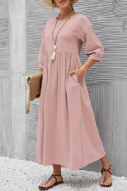 Ginny - Schlichtes Freizeitkleid mit O-Ausschnitt und A-Linie