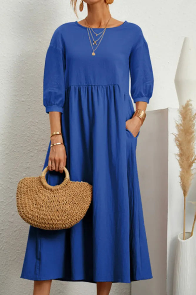 Ginny - Schlichtes Freizeitkleid mit O-Ausschnitt und A-Linie