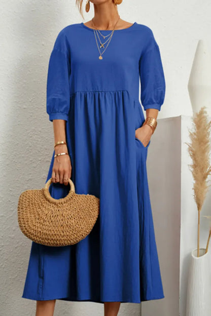 Ginny - Schlichtes Freizeitkleid mit O-Ausschnitt und A-Linie