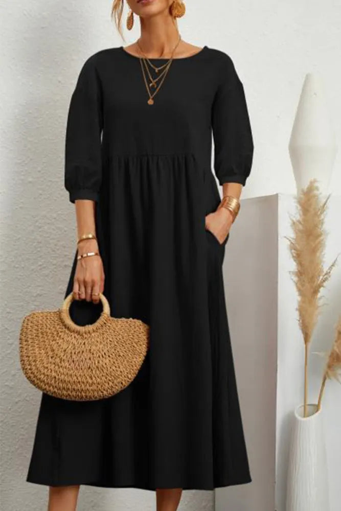 Ginny - Schlichtes Freizeitkleid mit O-Ausschnitt und A-Linie