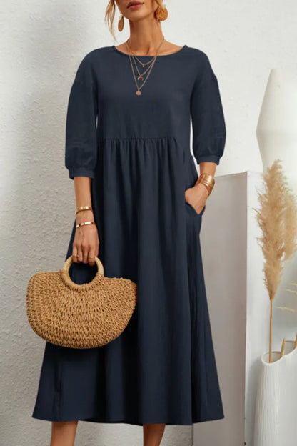 Ginny - Schlichtes Freizeitkleid mit O-Ausschnitt und A-Linie