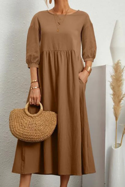 Ginny - Schlichtes Freizeitkleid mit O-Ausschnitt und A-Linie