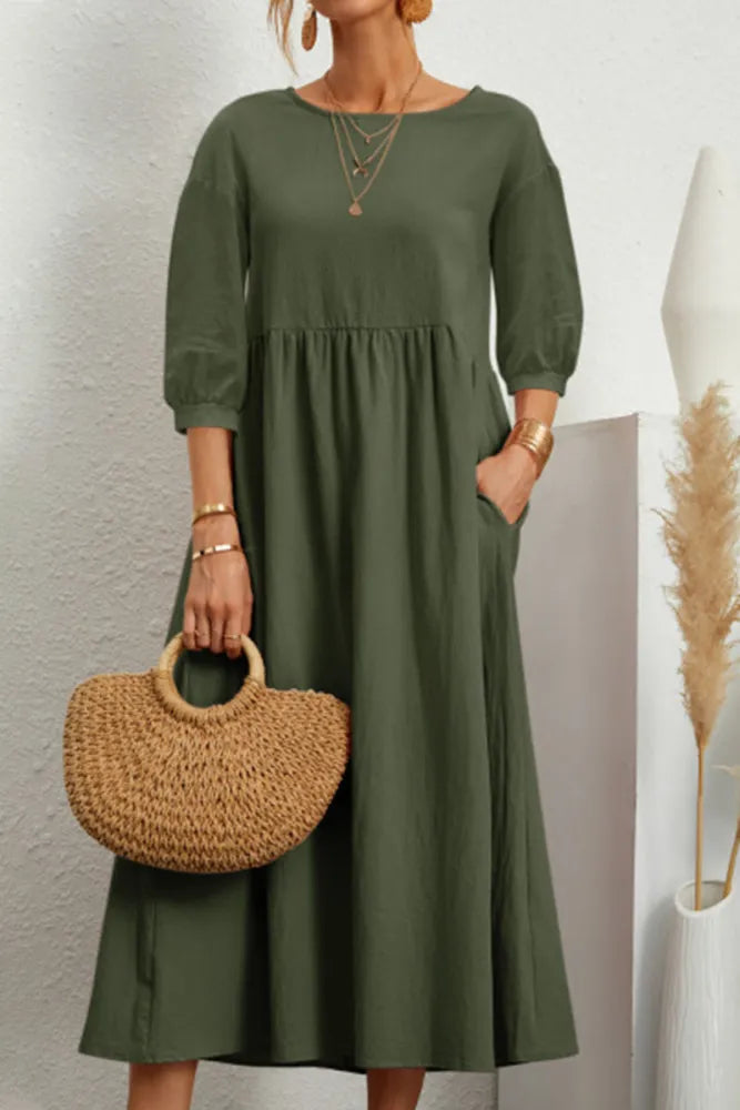 Ginny - Schlichtes Freizeitkleid mit O-Ausschnitt und A-Linie