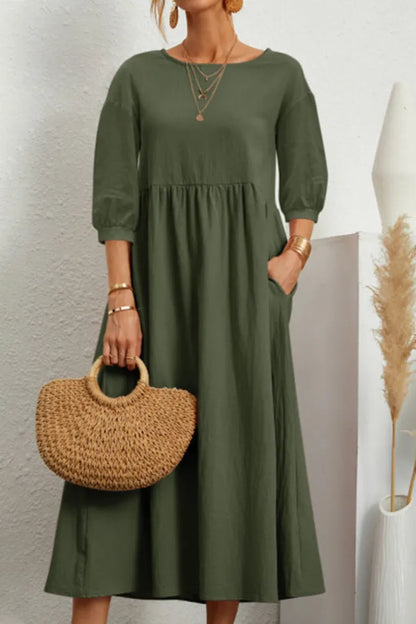 Ginny - Schlichtes Freizeitkleid mit O-Ausschnitt und A-Linie
