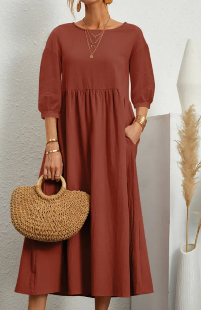 Ginny - Schlichtes Freizeitkleid mit O-Ausschnitt und A-Linie