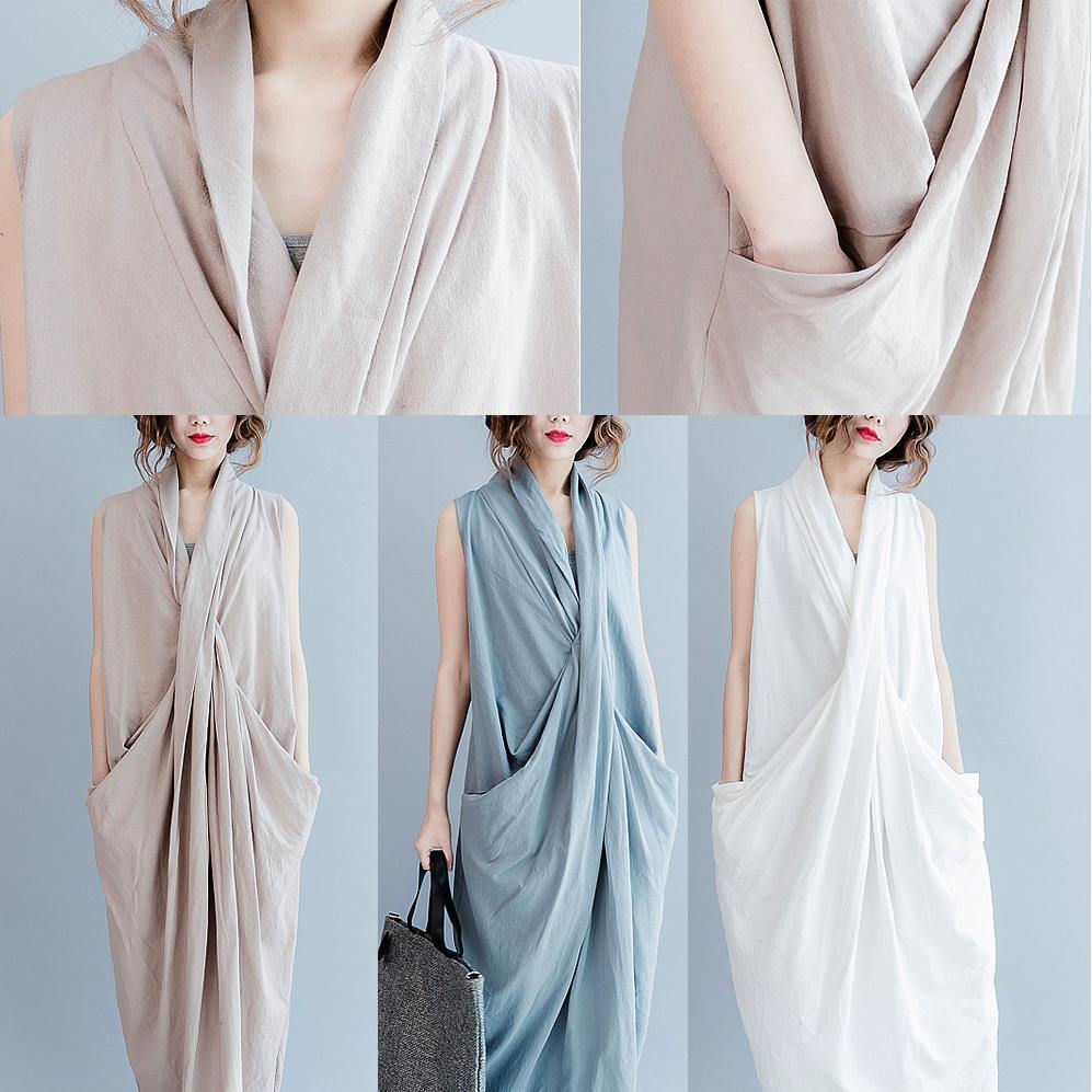 Debby - Asymmetrisches langes Kleid mit tiefem Ausschnitt