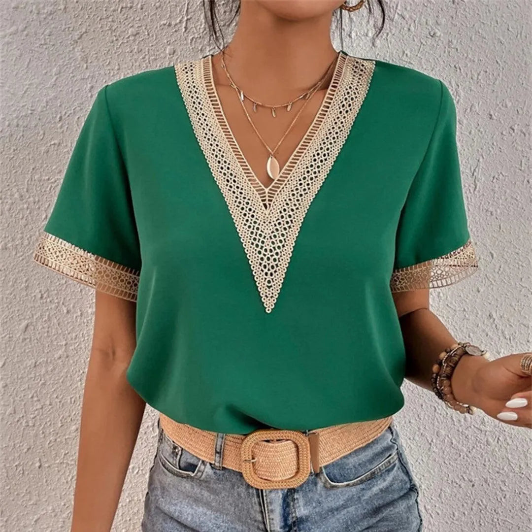 Damen-T-Shirt - IRIS Elegant - Polyester - Erhältlich in Weiß, Grün, Schwarz, Claret, Hellgelb, Hellblau und Orange - Geeignet für jede Jahreszeit