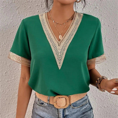 Damen-T-Shirt - IRIS Elegant - Polyester - Erhältlich in Weiß, Grün, Schwarz, Claret, Hellgelb, Hellblau und Orange - Geeignet für jede Jahreszeit