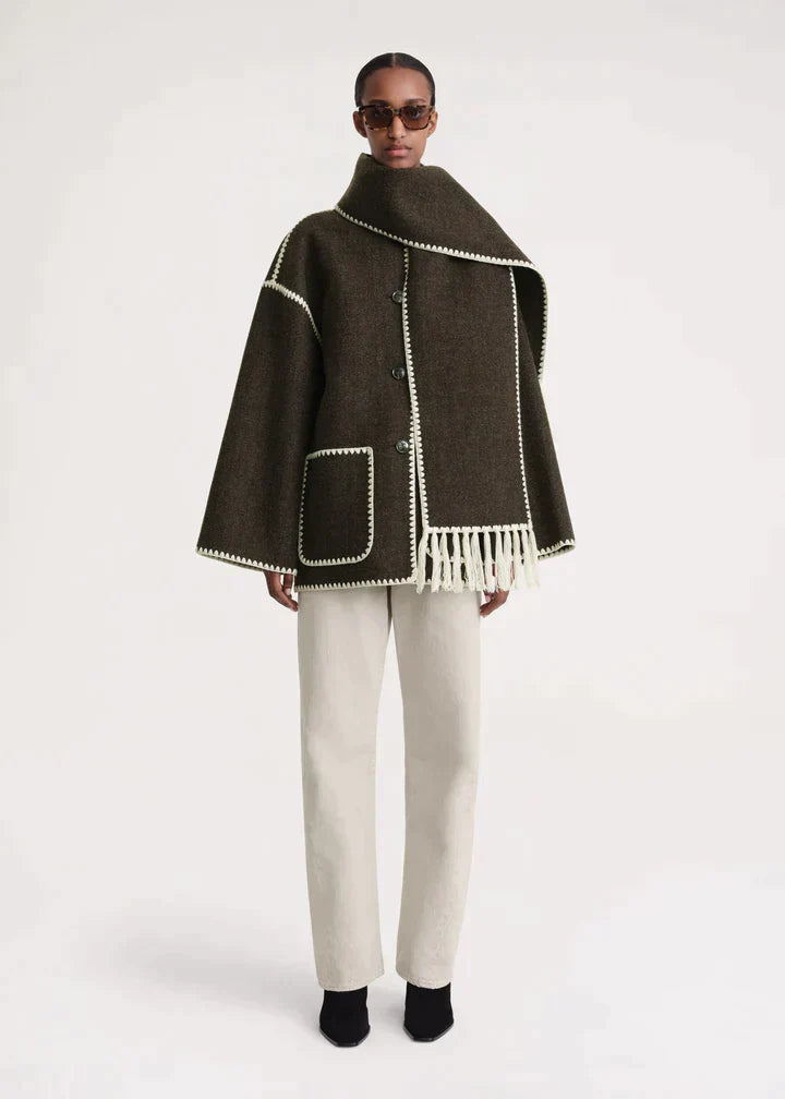 Merino | Luxusjacke mit Halstuch