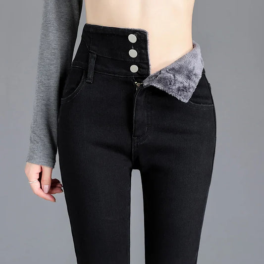 Ava | Winterfeste Skinny Jeans | Stylisch und warm | Fleece-Futter