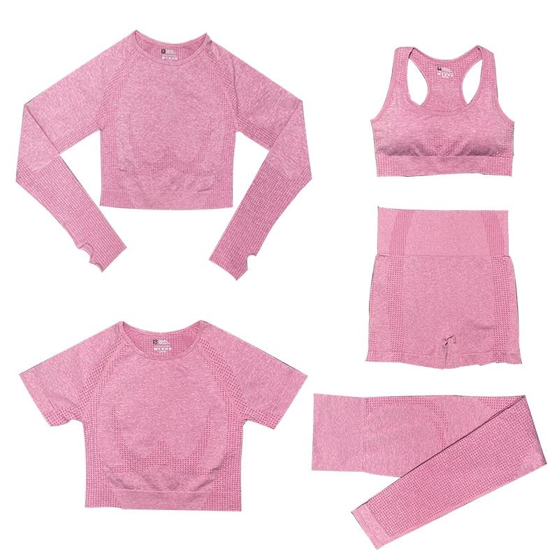 5-teiliges Sport-Set | Damen-Top mit hoher Taille und Sport-Leggings