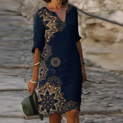 Dahlia - A-Linien-Kleid mit Druck