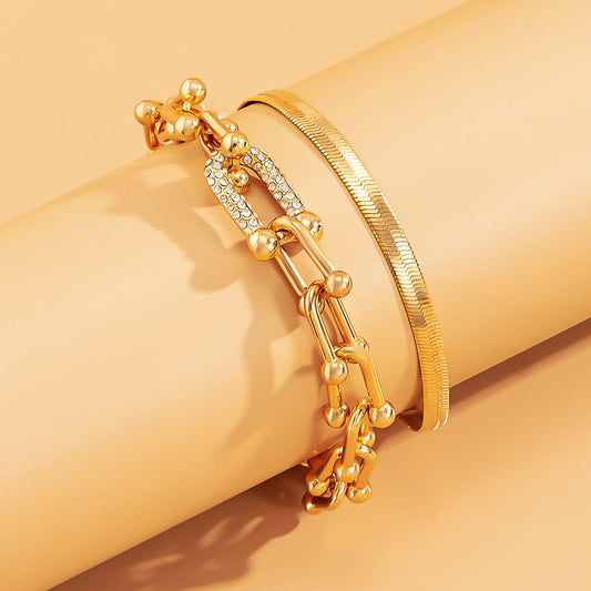 Armbandset | 2-teiliges Set in Gold oder Silber